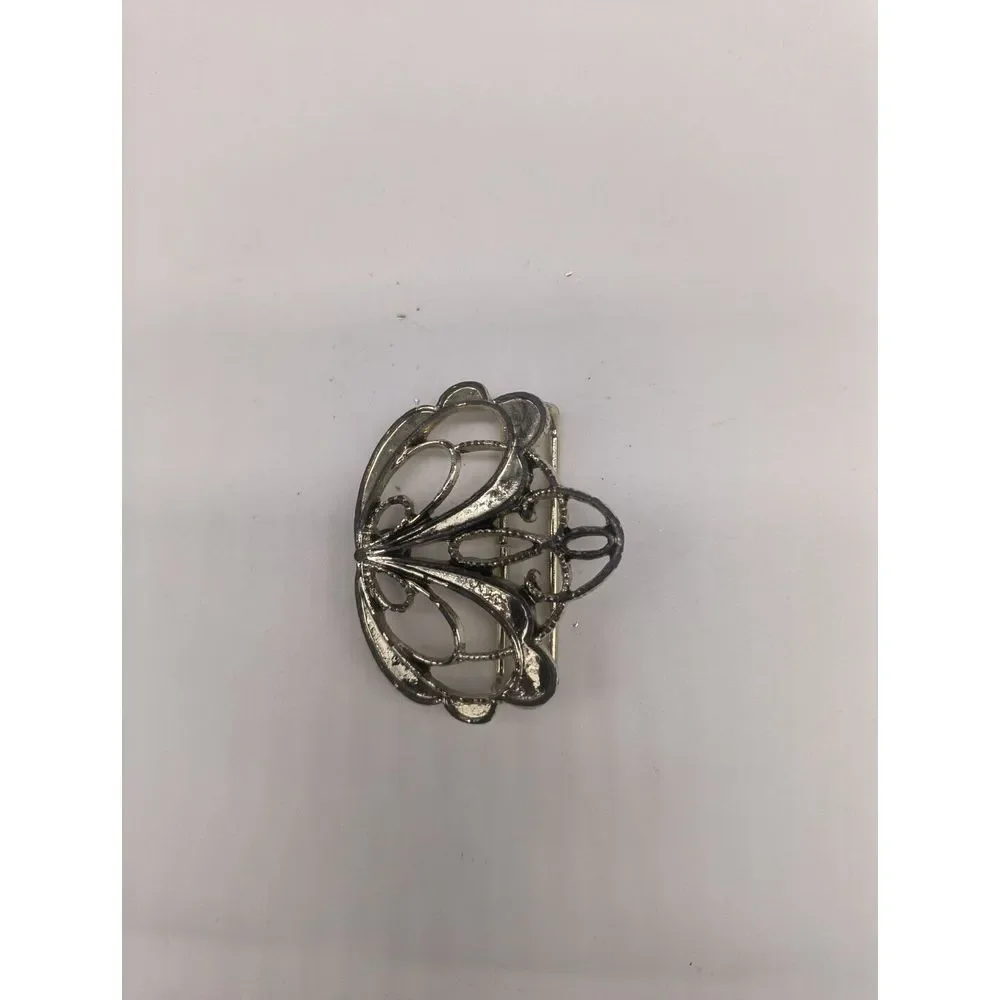Vintage 1950s Pierced Yellow Metal Belt Buckle